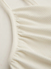V-neck Solid Ruched Cami Top