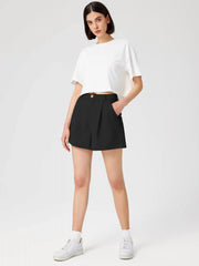 Mid Rise Trouser Shorts