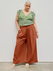 Elastic Waist Wide Leg Trousers Curve & Plus