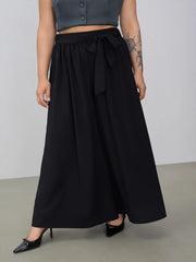 High Rise Bowknot Wide Leg Trousers Curve & Plus