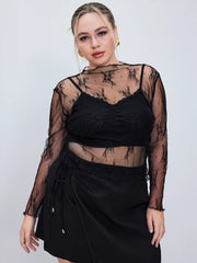 Lace Long Sleeve Top Curve & Plus