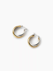 TWISTED TWO-TONE HOOP EARRINGS