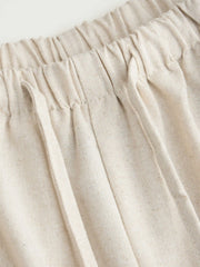 Drawstring Pull-On Linen Pant