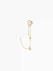 1pc Whimsigoth Star & Moon Chain Charm Earring