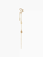 1pc Whimsigoth Star & Moon Chain Charm Earring