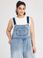 Denim Pocket Wide Leg Jumpsuit Curve & Plus
