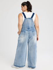 Denim Pocket Wide Leg Jumpsuit Curve & Plus