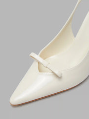 FAUX LEATHER POINTED TOE HEELS