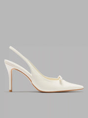 FAUX LEATHER POINTED TOE HEELS