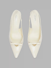 FAUX LEATHER POINTED TOE HEELS