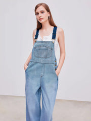 Denim Buckle Wide Leg Jumpsuit