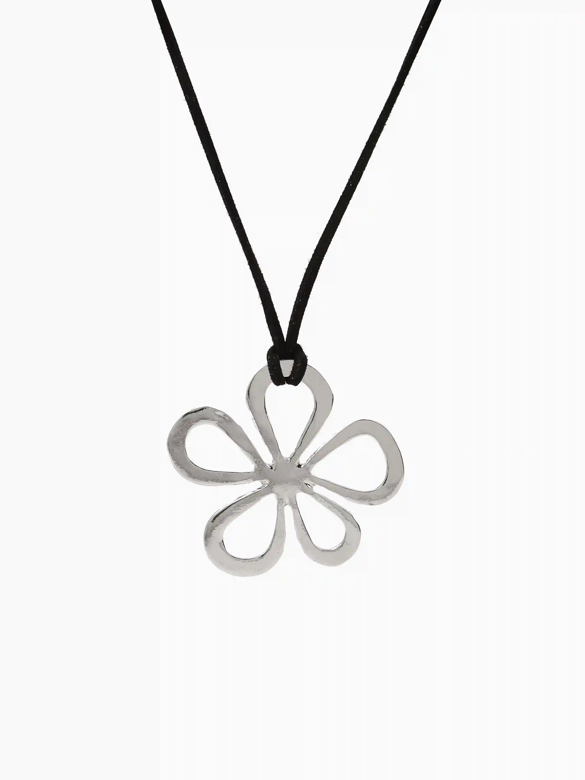 METALLIC FLOWER PENDANT NECKLACE