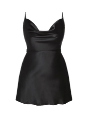 Solid Satin Cowl Neck Cami Mini Dress Curve & Plus