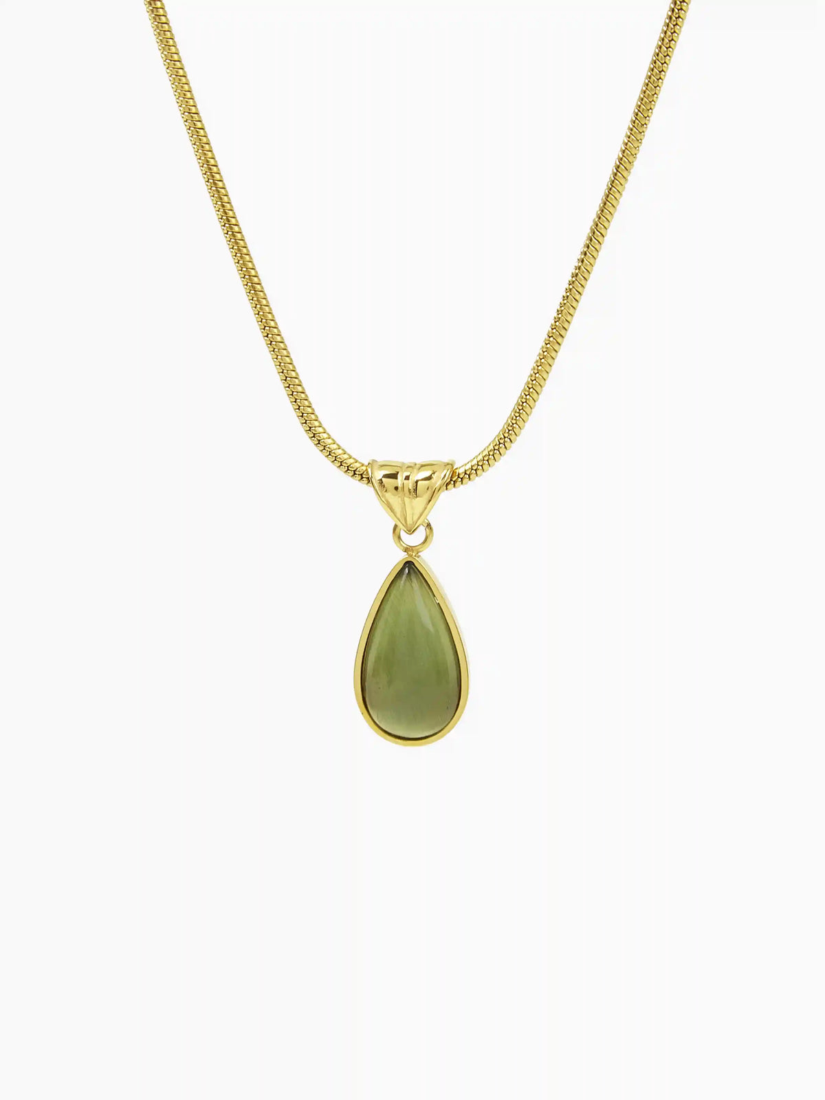 WATER DROP CHARM OPAL PENDENT NECKLACE