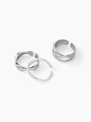 3PCS IRREGULAR METAL RINGS