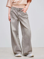Cider Denim Low Rise Solid Pocket Baggy Jeans