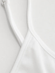 Round Neckline Solid Crop Cami Top With Mid Rise Abstract Knotted Mini Skort