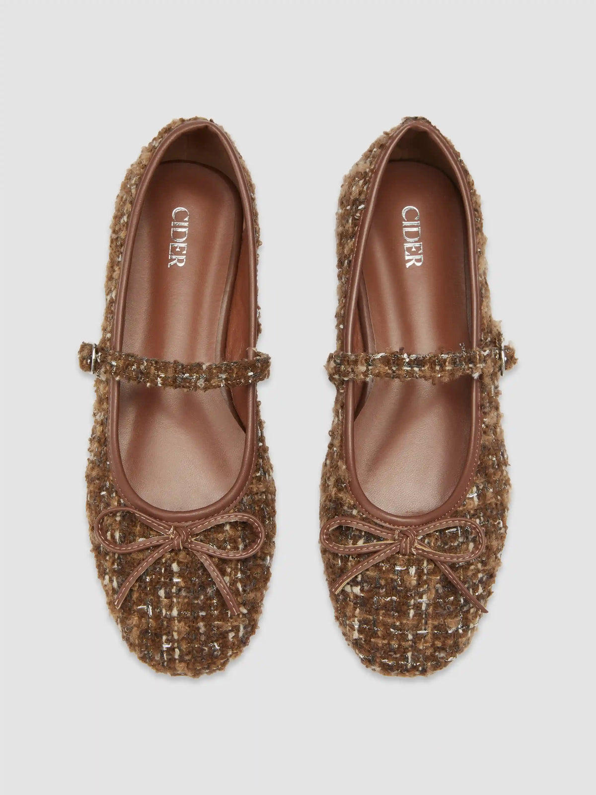 BOWKNOT TWEED MARY JANE FLATS