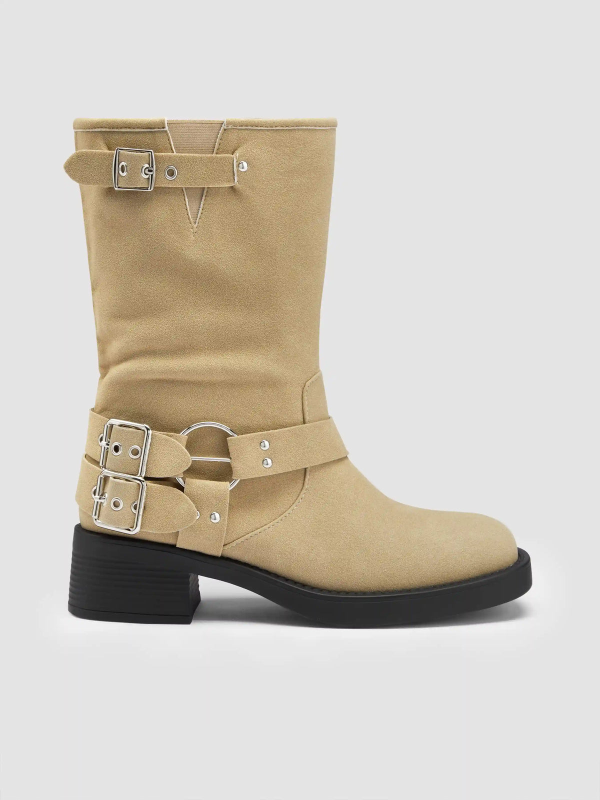 BUCKLE CHUNKY HEEL ANKLE BOOTS