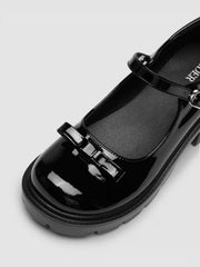 BOWKNOT CHUNKY HEELED LOAFERS