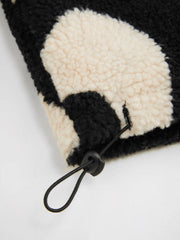 Fleece High Neck Geometric Puffer Vest