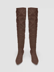 POINTED TOE STILETTO KNEE HIGH BOOTS