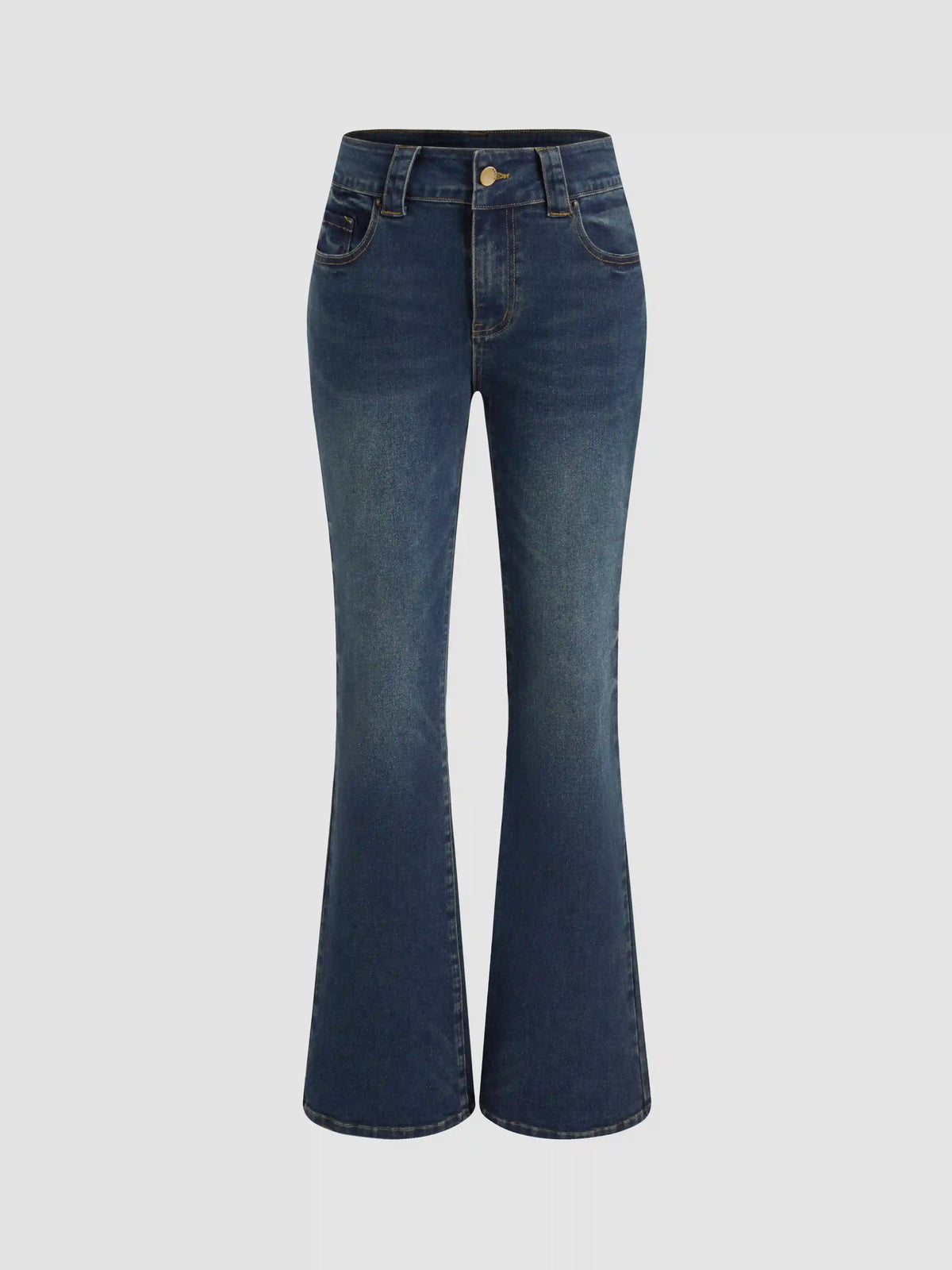 High Stretch Cider Denim Low Rise Solid Pocket Bootcut Jeans