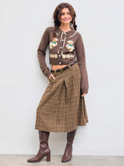 Knit Collar Bowknot Sheep Cardigan