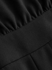 Asymmetrical Neck Solid Pocket Wide Leg Jumpsuit