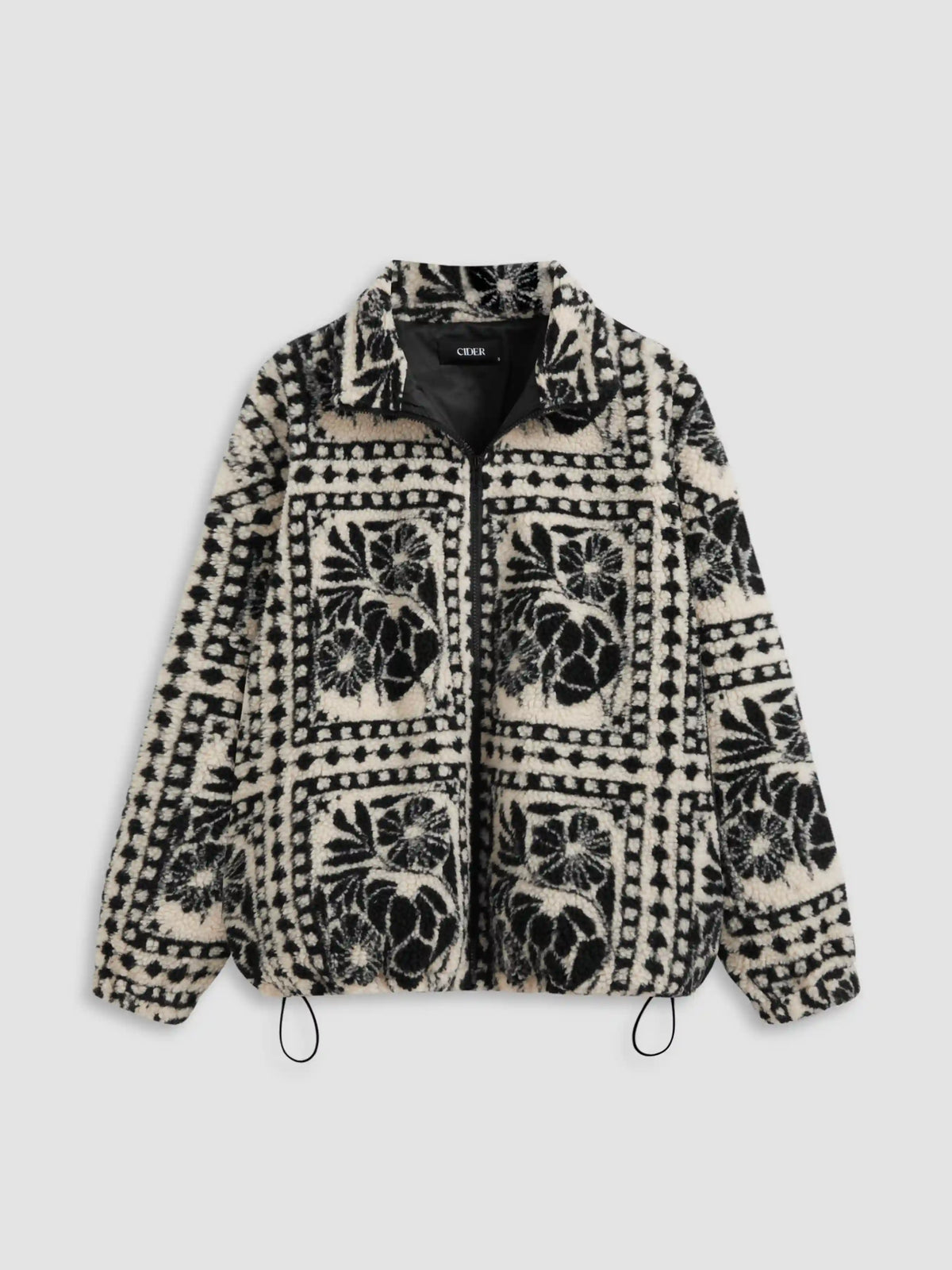 Printed Fleece Zip Front Jacket
