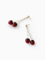 DOUBLE CHERRY DROP EARRINGS