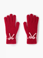 BOWKNOT KNITTED GLOVES