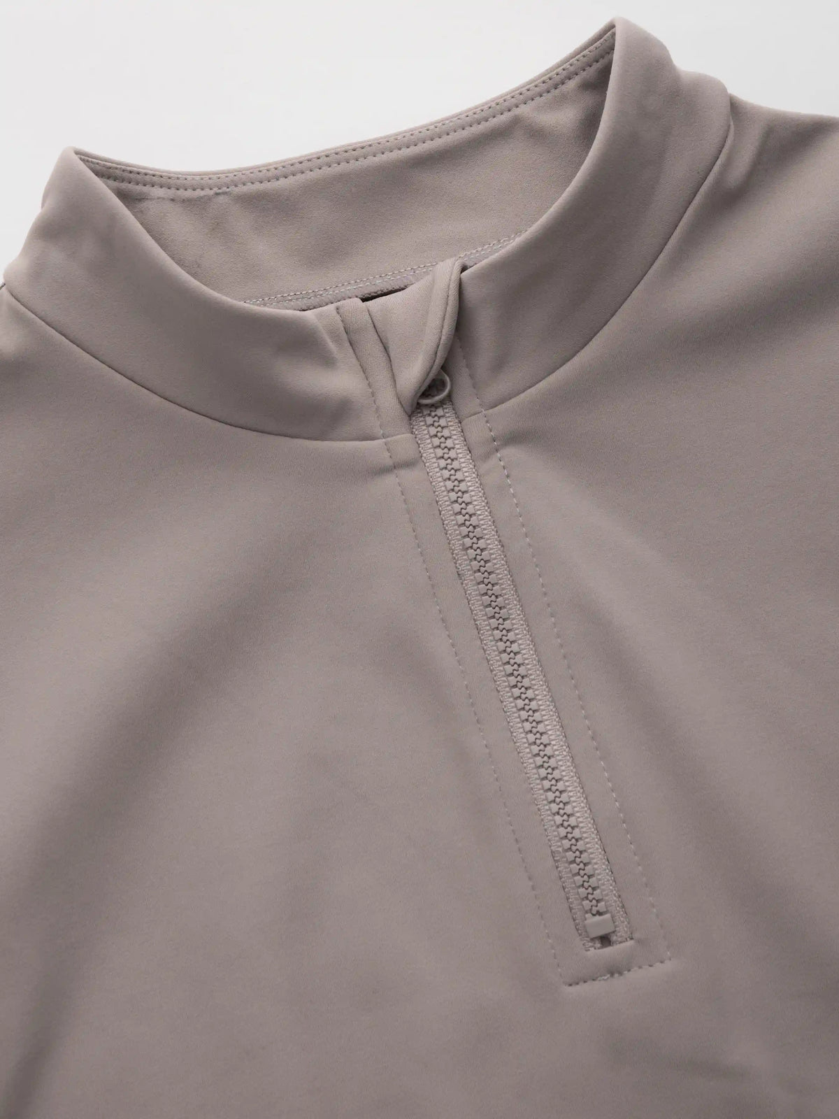 CIDERBUTTER™ High Neck Solid Zipper Active Short Sleeve Top
