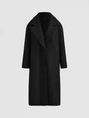 Oversized Wool-Look Lined Coat With Pocket