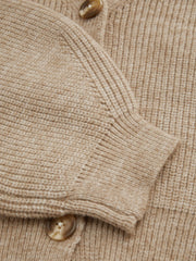 Knit V-neck Solid Button Crop Cardigan