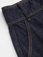 Denim Mid Rise Wrap Pocket Maxi Skirt
