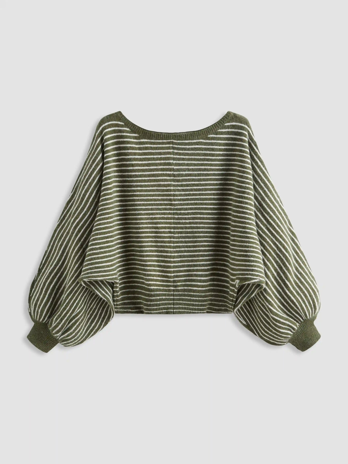 Knit Wool-blend Boat Neck Striped Oversized Sweater Curve & Plus