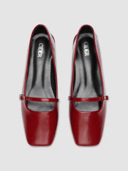 SQUARE TOE LOW HEEL MARY JANE SHOES