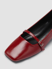 SQUARE TOE LOW HEEL MARY JANE SHOES