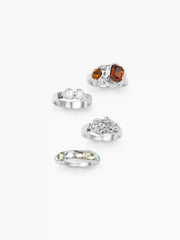 4PCS EMBEDDED RHINESTONE RING SET
