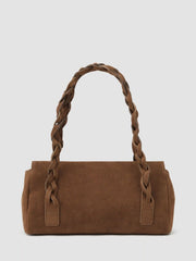 BRAIDED FAUX SUEDE SHOULDER BAG