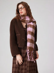 PLAID TASSEL SCARF