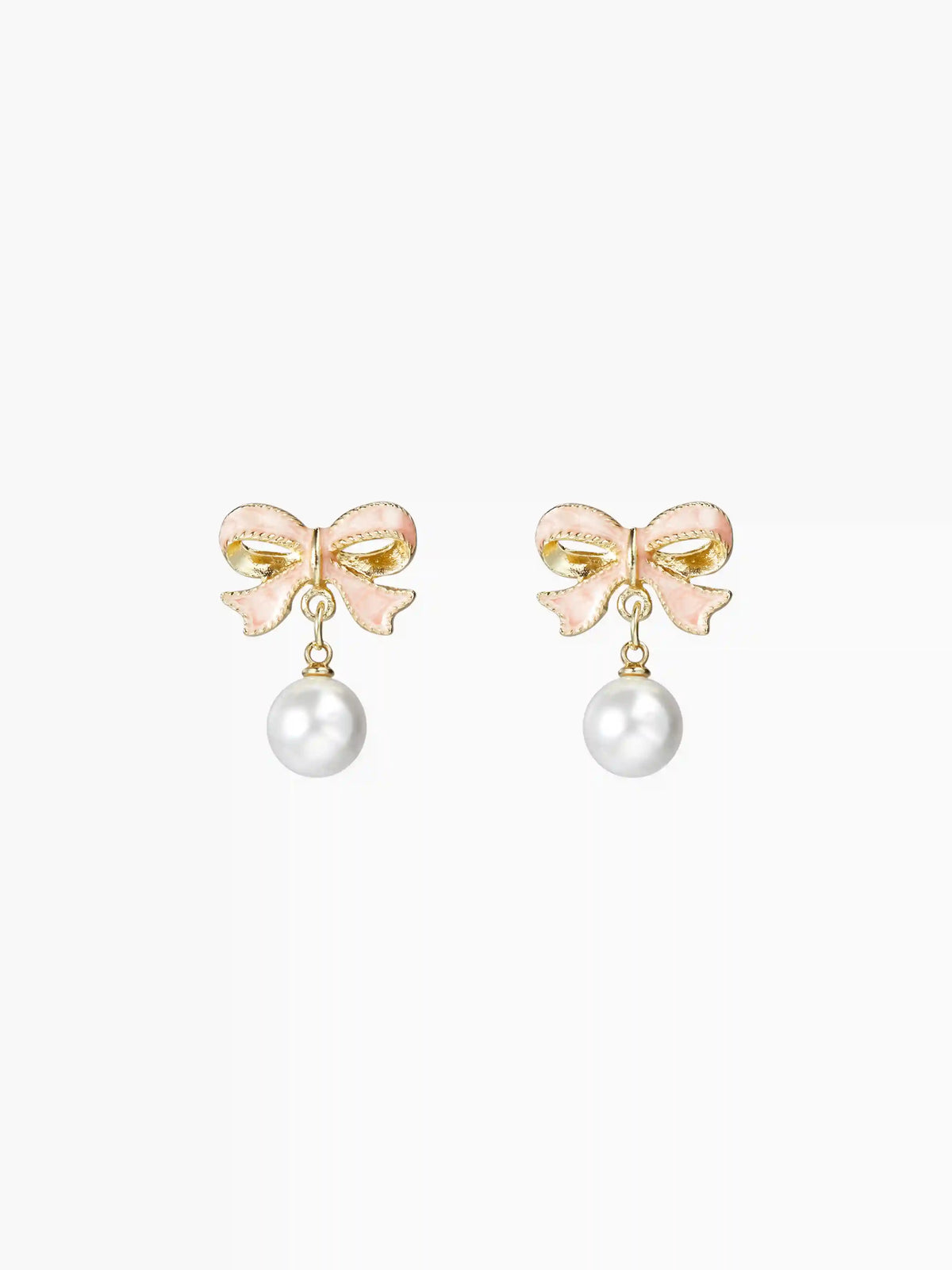 BOWKNOT FAUX PEARL DROP EARRINGS
