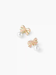 BOWKNOT FAUX PEARL DROP EARRINGS