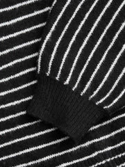 Knit Wool-blend Boat Neck Striped Oversized Sweater