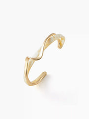 IRREGULAR WAVE TORTOISESHELL CUFF BANGLE