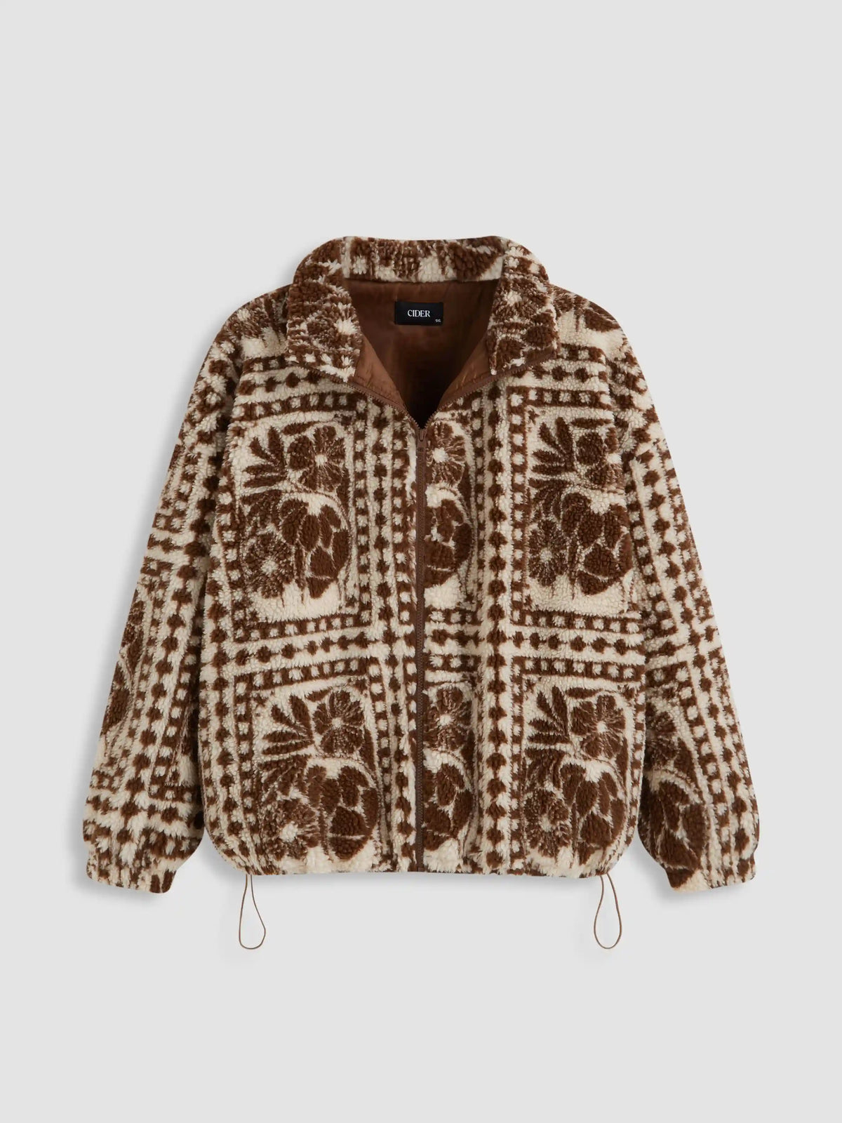Printed Fleece Zip Front Jacket Curve & Plus