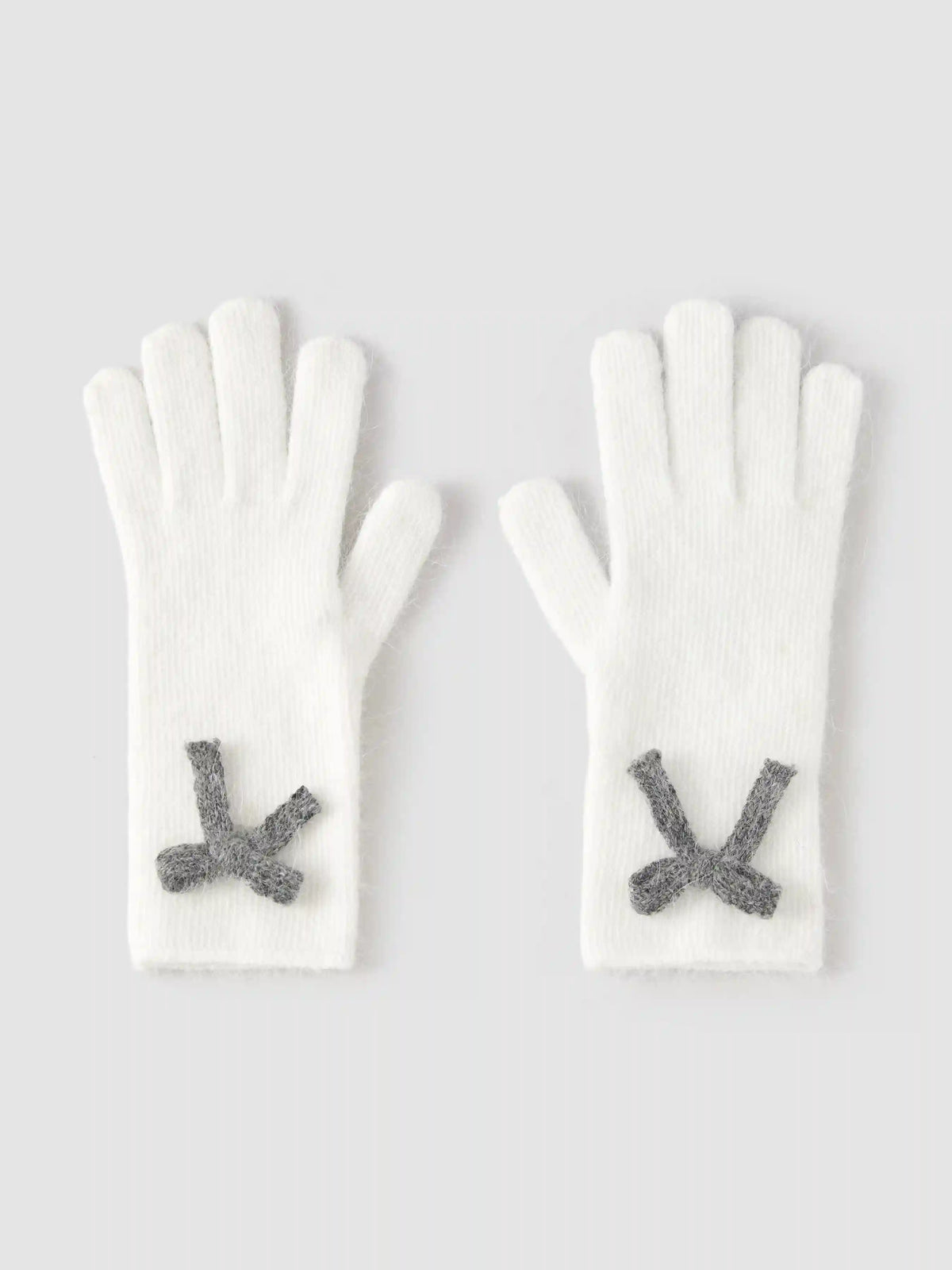 BOWKNOT KNITTED WOOL-BLEND GLOVES