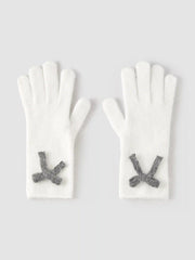 BOWKNOT KNITTED WOOL-BLEND GLOVES