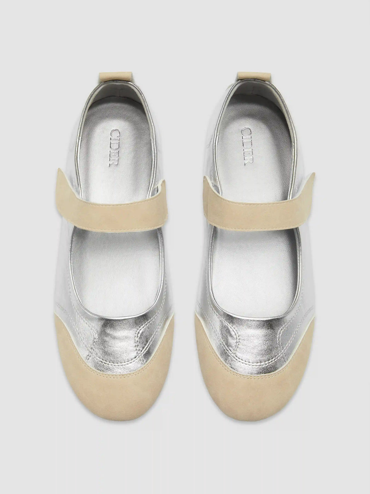 TWO-TONE FAUX SUEDE & FAUX LEATHER MARY JANE SNEAKERS
